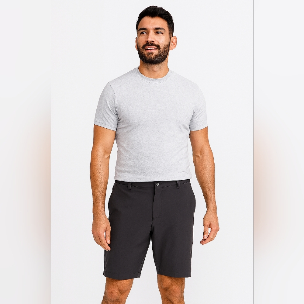 Greg Norman Collection Microlux Black Golf Shorts Size 36 Performance Stretch